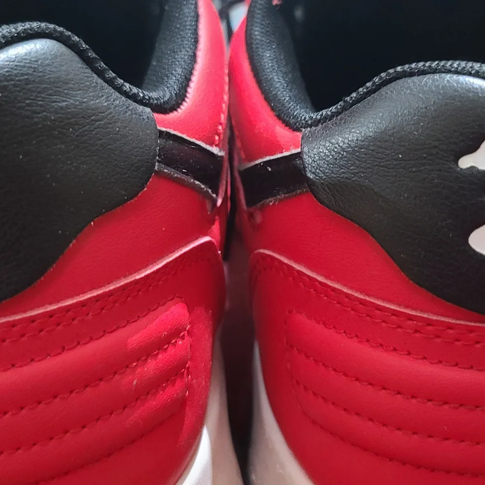 Off-White Red and White Sneakers with High-Top Design - Picture 3 of 7